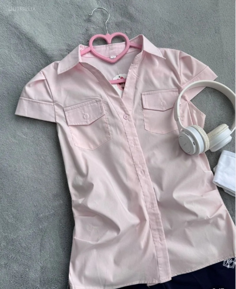 Women'S Y2K Fashion Aesthetic - Fashion Preppy Style Buttons Turn Down