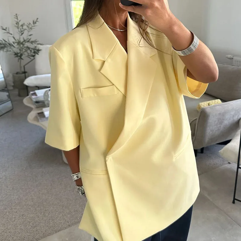 Blazer Women Oversized - Ladies Loose Blazer Suit Solid Casual
