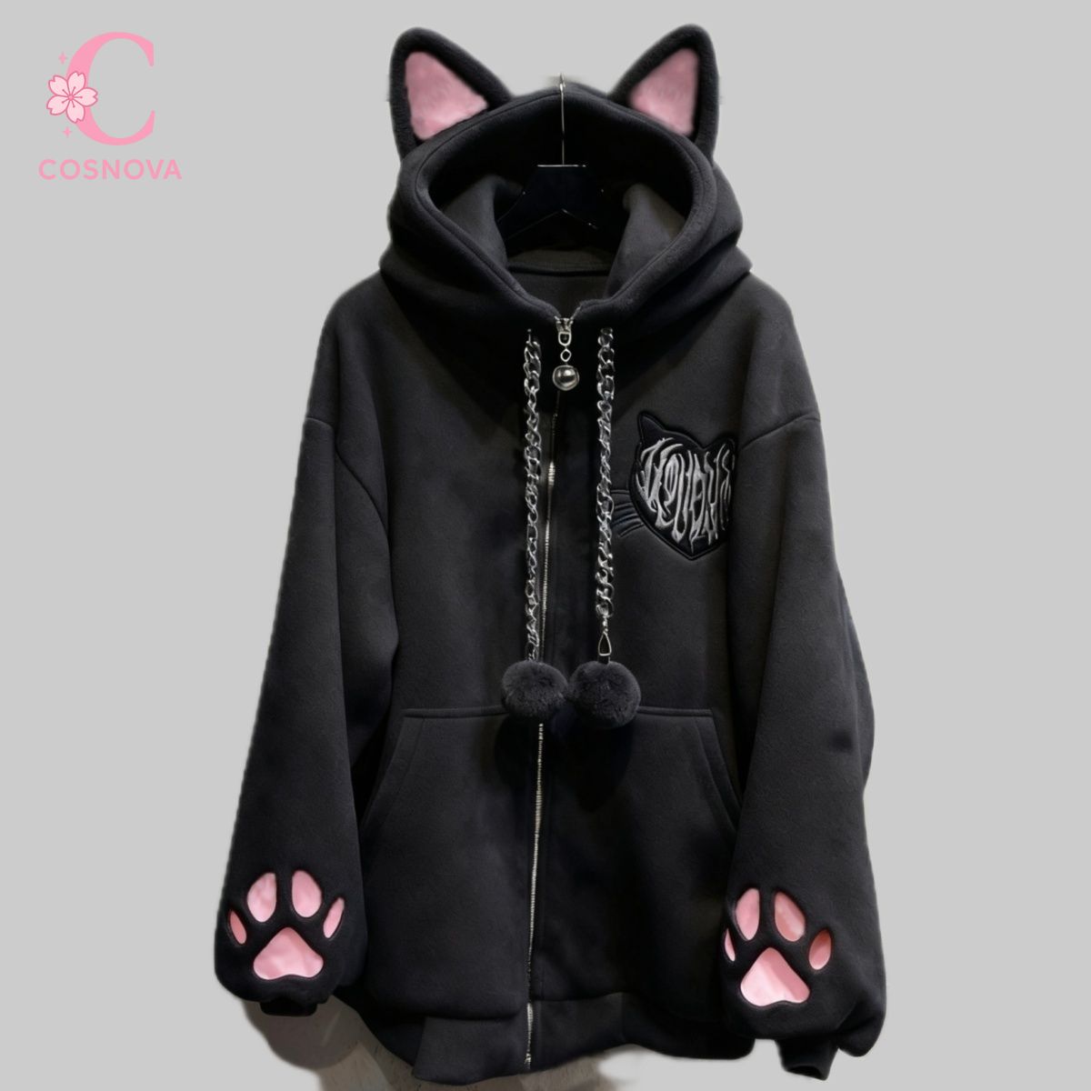 Women'S Fashion Zip Up Hoodies - Harajuku Punk Gothic Anime Inspired Cat