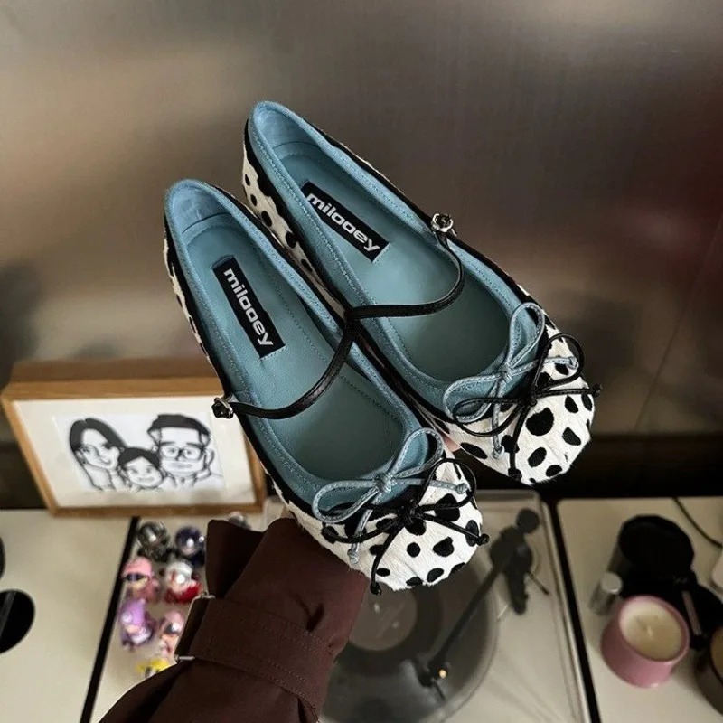 Fashion Women Belt - 2026French Flat Bottomed Rotundity Toe Ballet