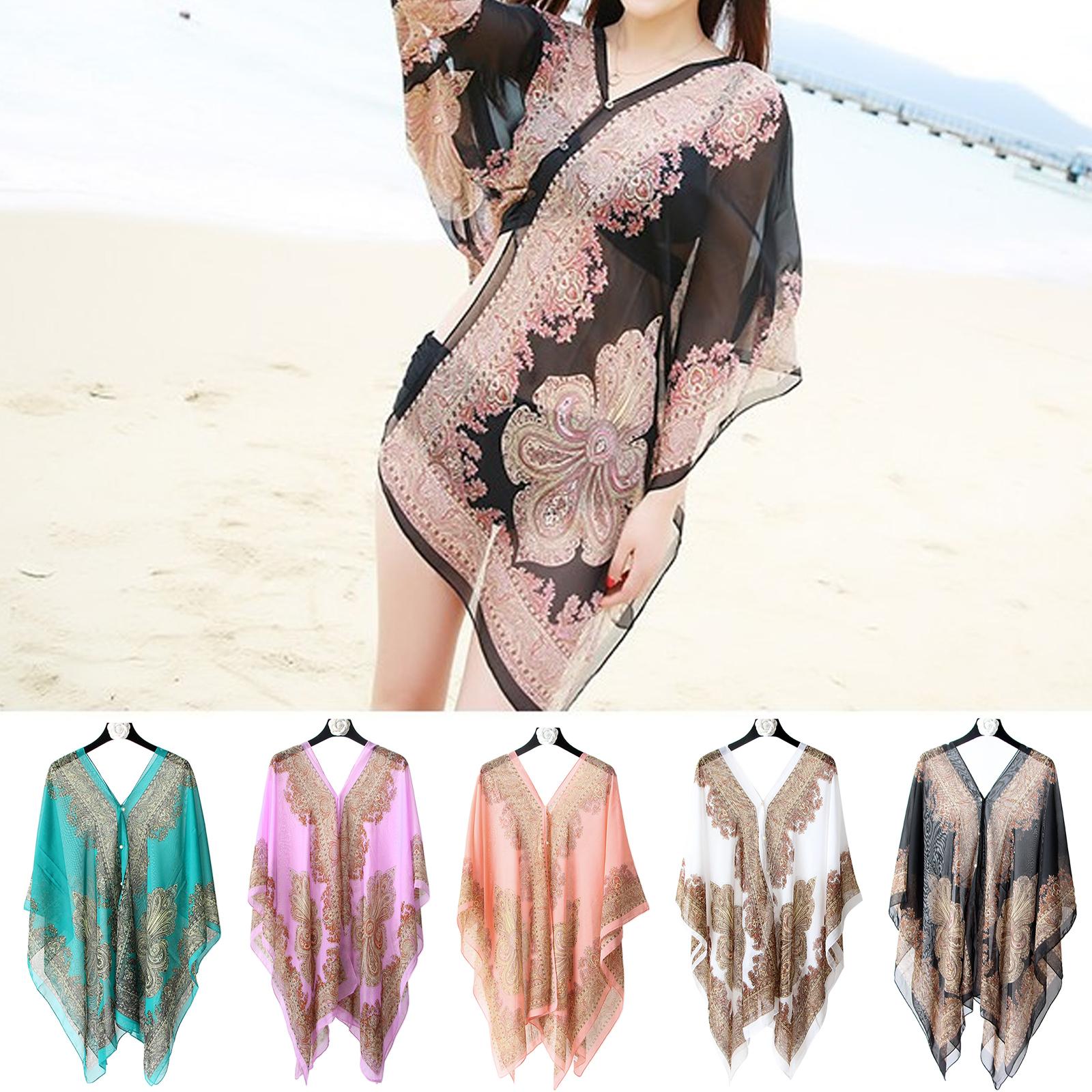 Women'S Fashion Poncho - 5Colors Beach Sunblock Shawl Summer Beach