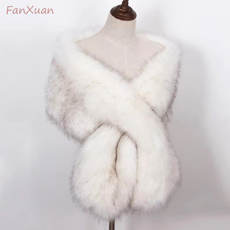 Women'S Fashion Poncho - Faux Fox Fur Women Wraps Long