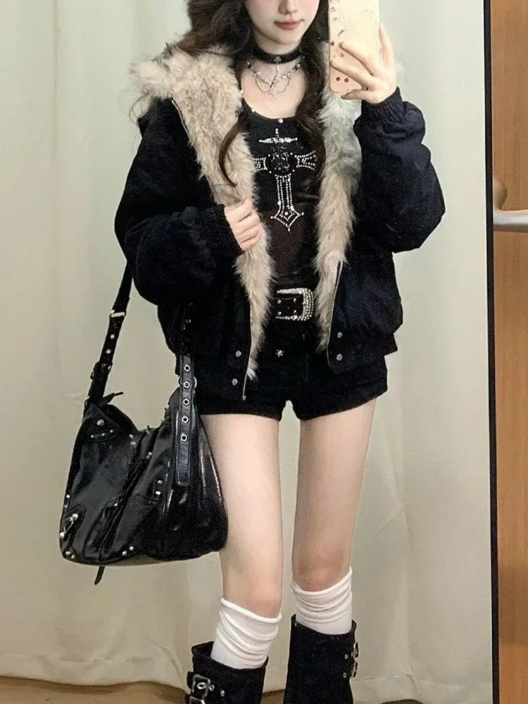 Y2k Gothic Vintage Black Zip U - огляд і ціна Women'S Fashion Zip Up Hoodies