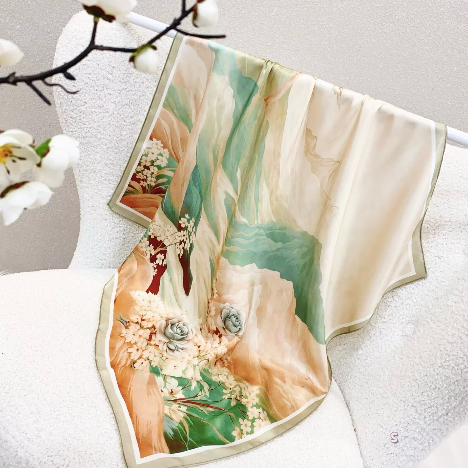 100% Real Silk Scarf Women Squ - огляд і ціна Women'S Fashion Poncho