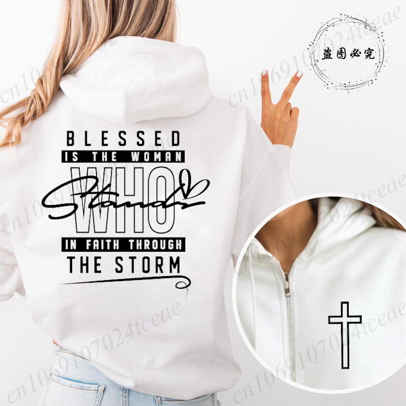 Jesus Faith Blessed Is The Wom - огляд і ціна Women'S Fashion Zip Up Hoodies