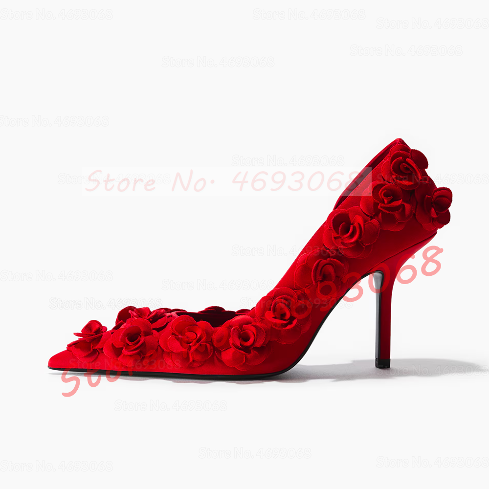 Vibrant Red Floral Appliques P - огляд і ціна Floral Summer Dress