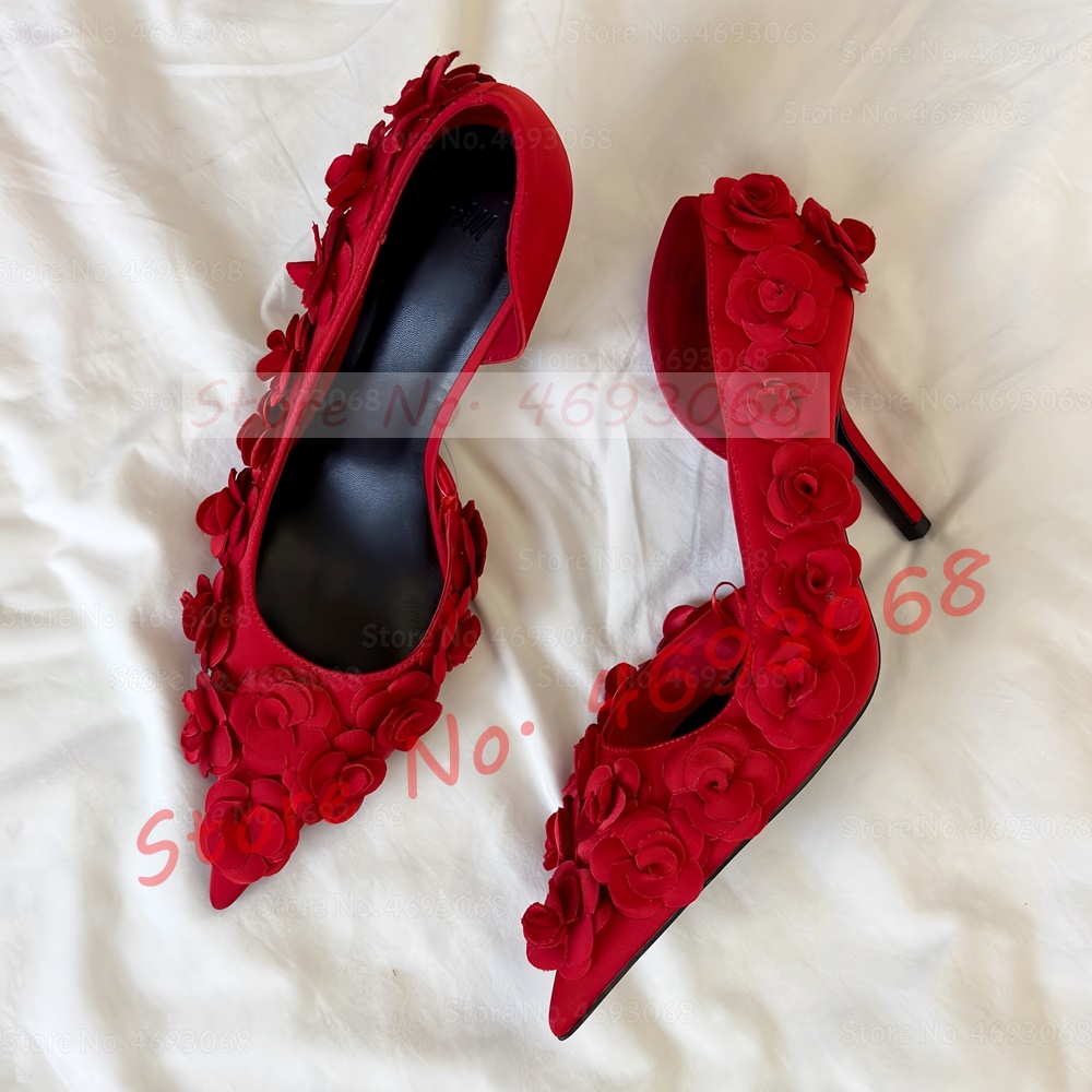 Vibrant Red Floral Appliques P - огляд і ціна Floral Summer Dress