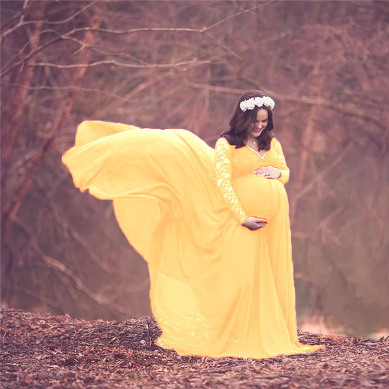 New Lace Chiffon Maternity Pho - огляд і ціна Maxi Dress Boho