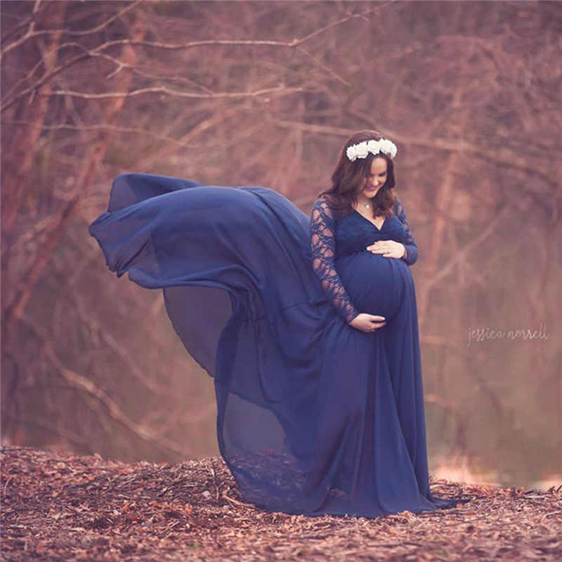 New Lace Chiffon Maternity Pho - огляд і ціна Maxi Dress Boho