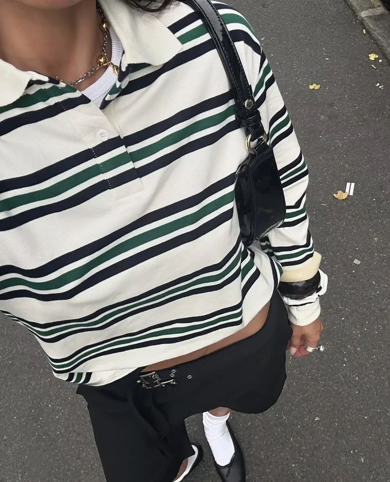 Women's Striped Relaxed Rugby  - огляд і ціна Women'S Fashion Rugby Top