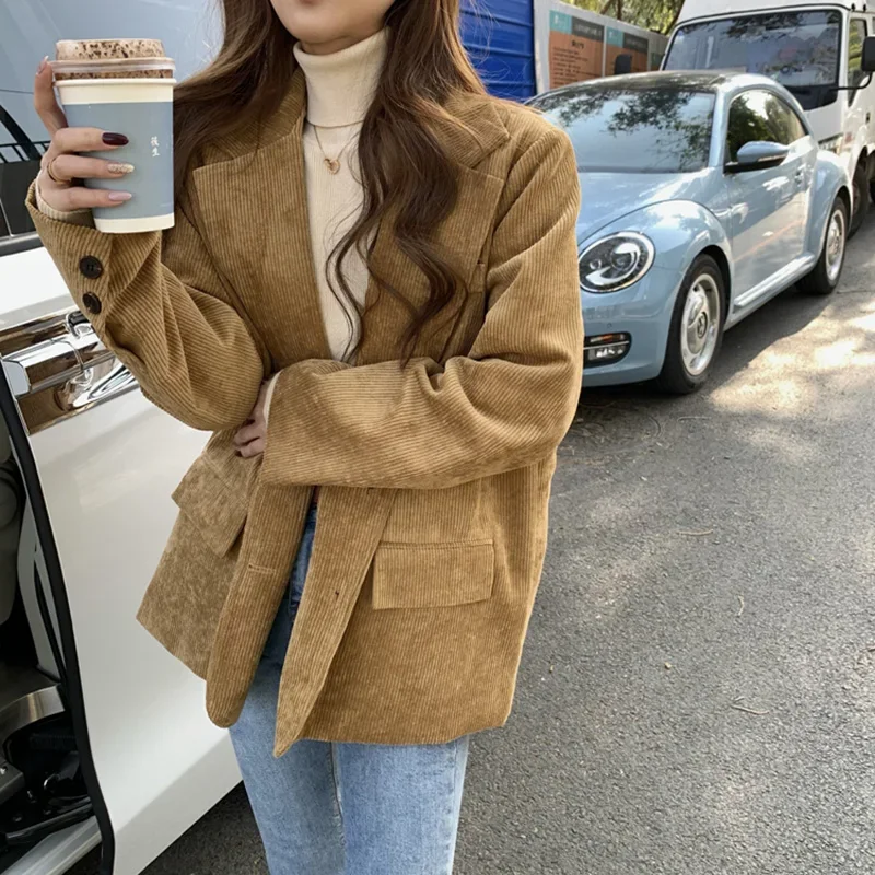 New Corduroy Thick Loose Overs - огляд і ціна Blazer Women Oversized