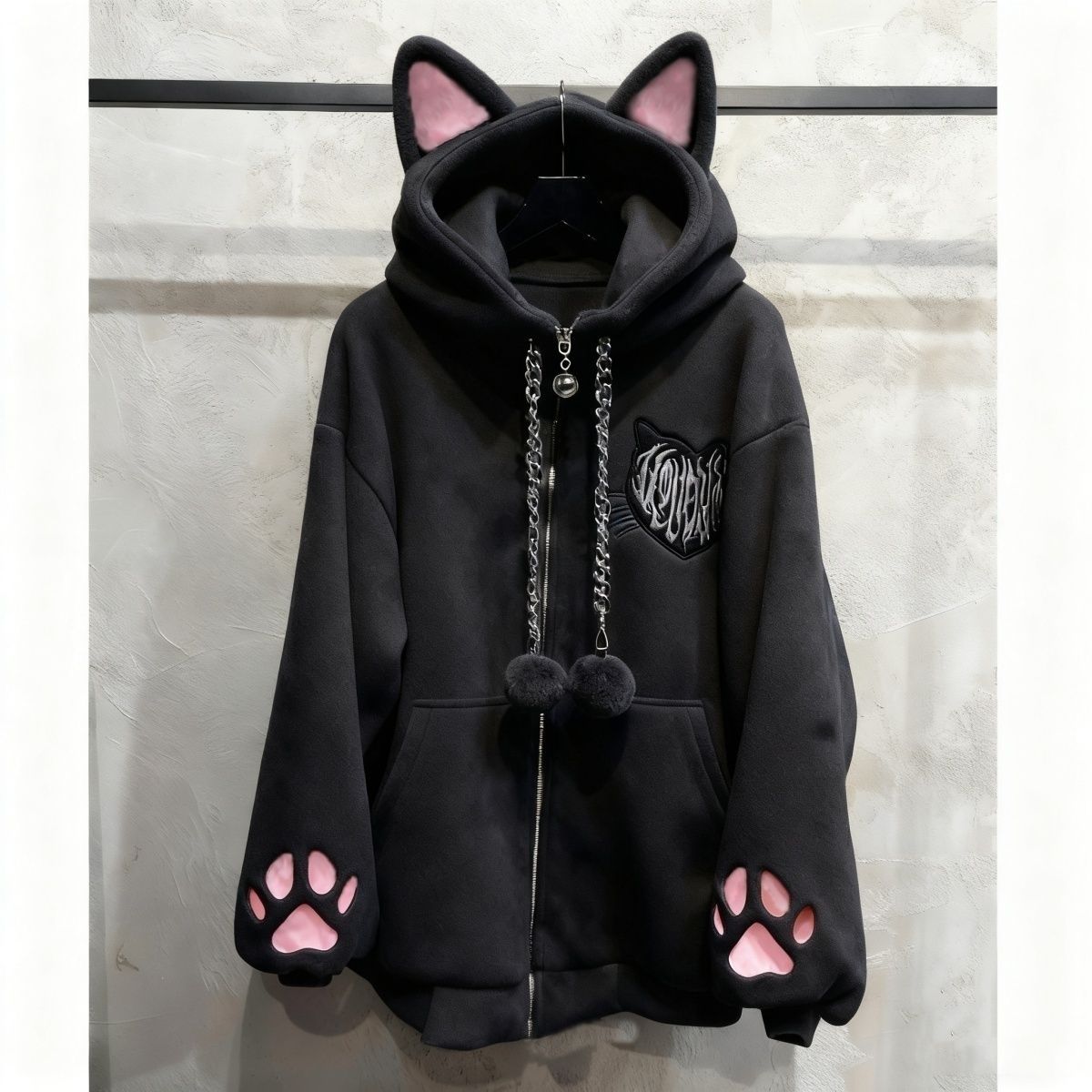 Harajuku Punk Gothic Anime Ins - огляд і ціна Women'S Fashion Zip Up Hoodies