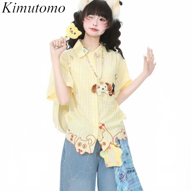 Kimutomo Shirts Women Embroide - огляд і ціна Women'S Y2K Fashion Aesthetic