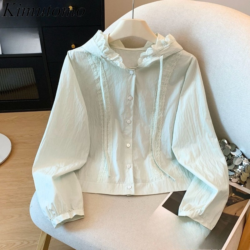 Kimutomo Women Shirts Lace Pat - огляд і ціна Women'S Y2K Fashion Aesthetic
