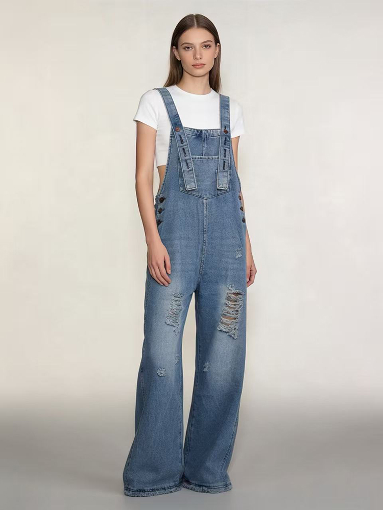Fashion Retro Ripped Hole Deni - огляд і ціна Women'S Fashion Overalls
