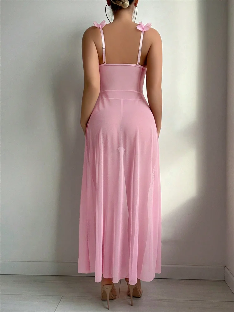 Pink Floral Lace See Through N - огляд і ціна Women'S Fashion Line