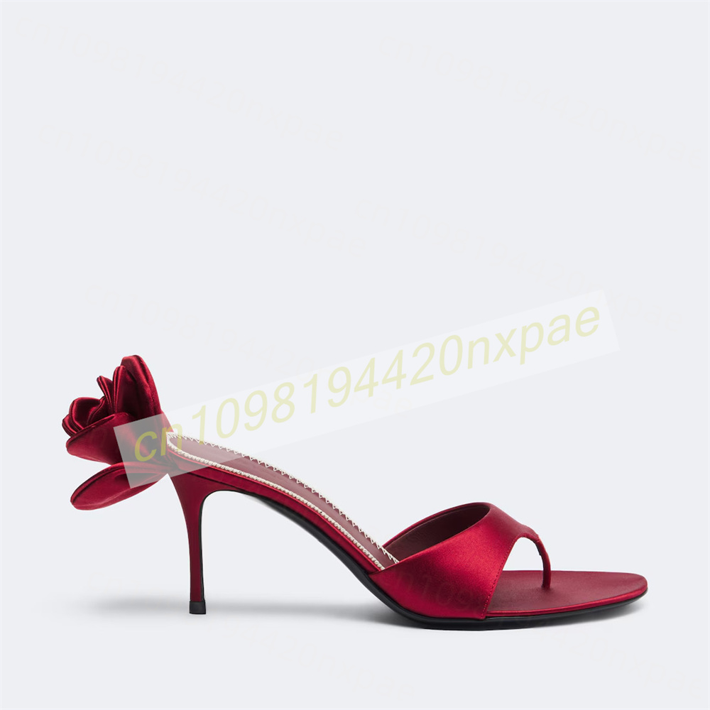 Women Red Satin Thong Mule San - огляд і ціна Floral Summer Dress