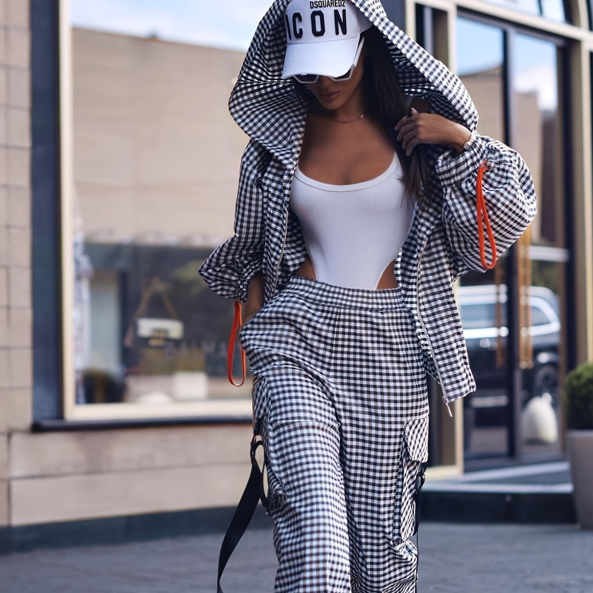Spring Autumn Casual Plaid Pri - огляд і ціна Women'S Fashion Zip Up Hoodies