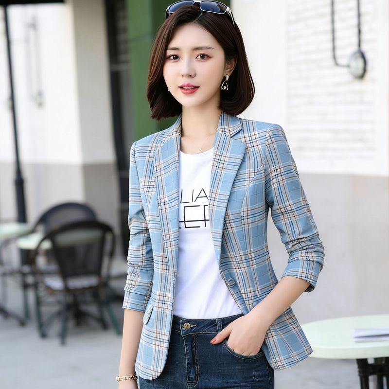 Temperament Plaid Suit Jacket  - огляд і ціна Blazer Women Oversized