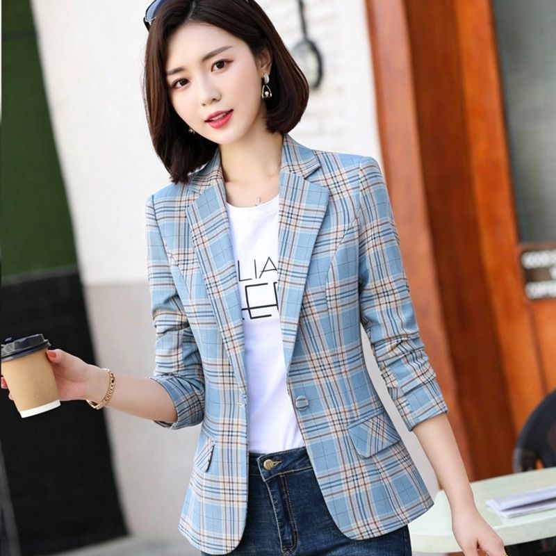 Temperament Plaid Suit Jacket  - огляд і ціна Blazer Women Oversized