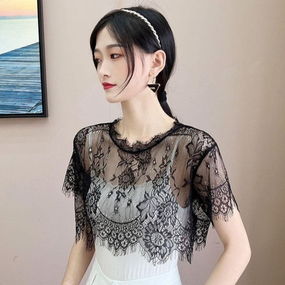 Female Lace Lace Shawl White B - огляд і ціна Women'S Fashion Poncho