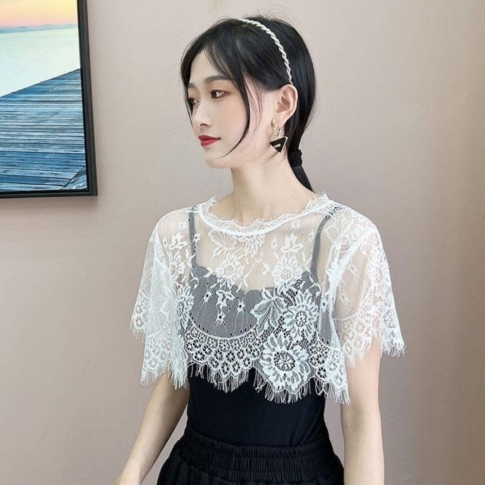 Female Lace Lace Shawl White B - огляд і ціна Women'S Fashion Poncho