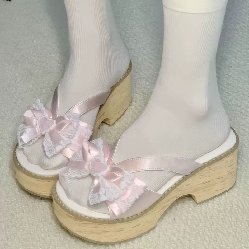 Sweet Bow Wood Grain Thick Bot - огляд і ціна Women'S Fashion Line