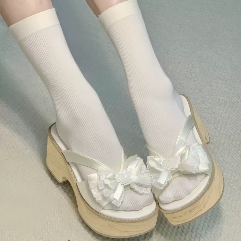 Sweet Bow Wood Grain Thick Bot - огляд і ціна Women'S Fashion Line