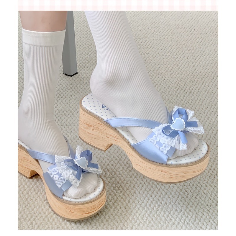 Sweet Bow Wood Grain Thick Bot - огляд і ціна Women'S Fashion Line