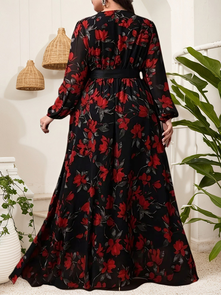GIBSIE Plus Size Floral Print  - огляд і ціна Maxi Dress Boho
