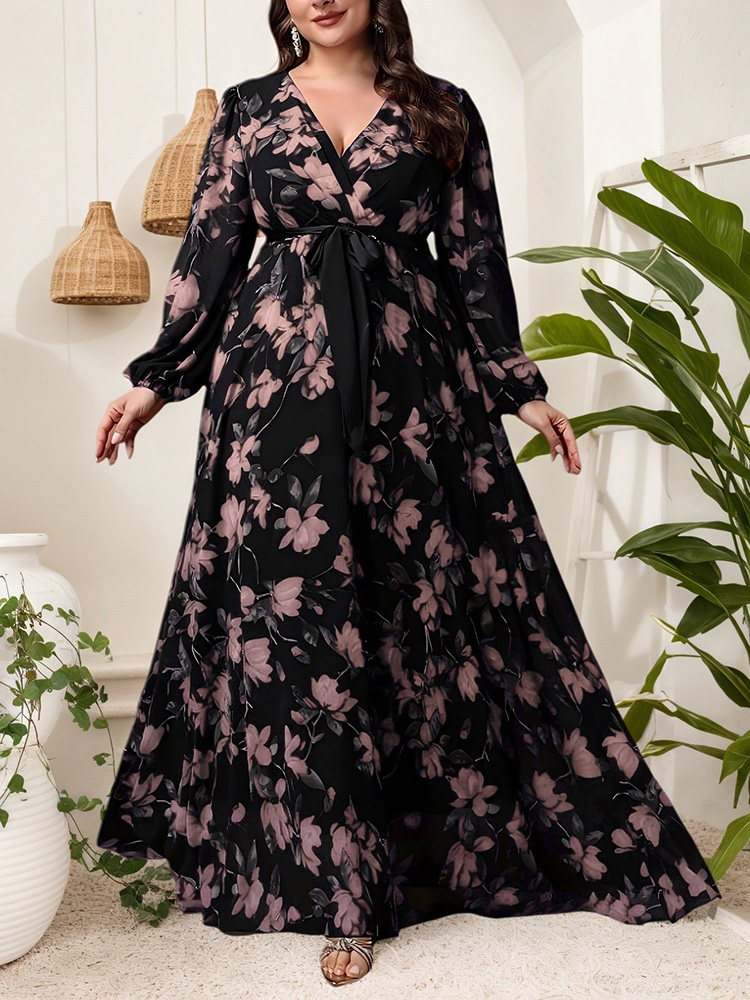 GIBSIE Plus Size Floral Print  - огляд і ціна Maxi Dress Boho
