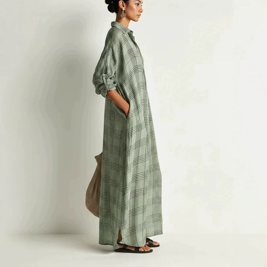 Printed Linen Cotton Midi Dres - огляд і ціна Maxi Dress Boho