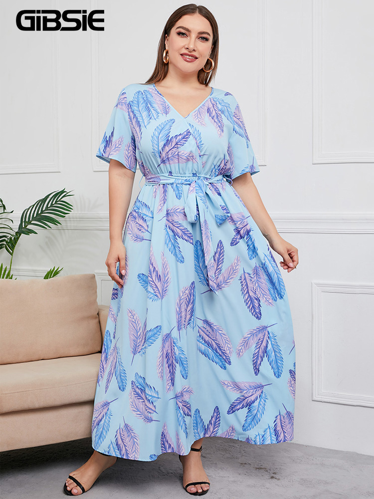 GIBSIE Plus Size V Neck Floral - огляд і ціна Maxi Dress Boho
