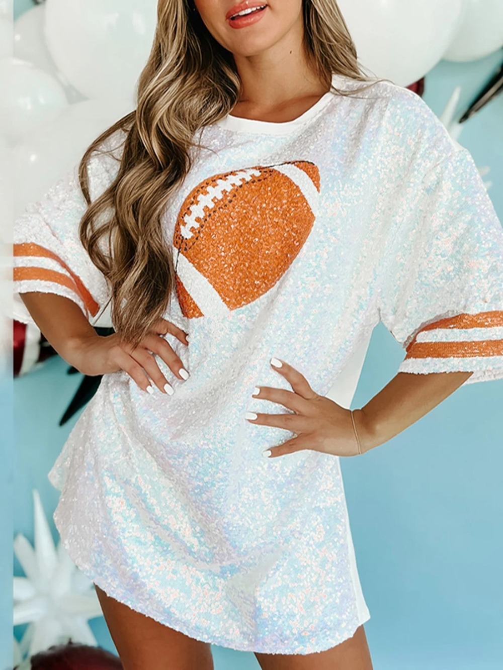 Women Sequined  Long T-Shirts  - огляд і ціна Women'S Fashion Rugby Top