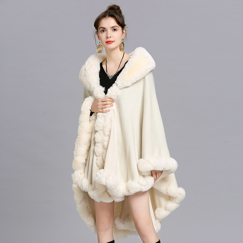 Oversize Winter Big Faux Rabbi - огляд і ціна Women'S Fashion Poncho