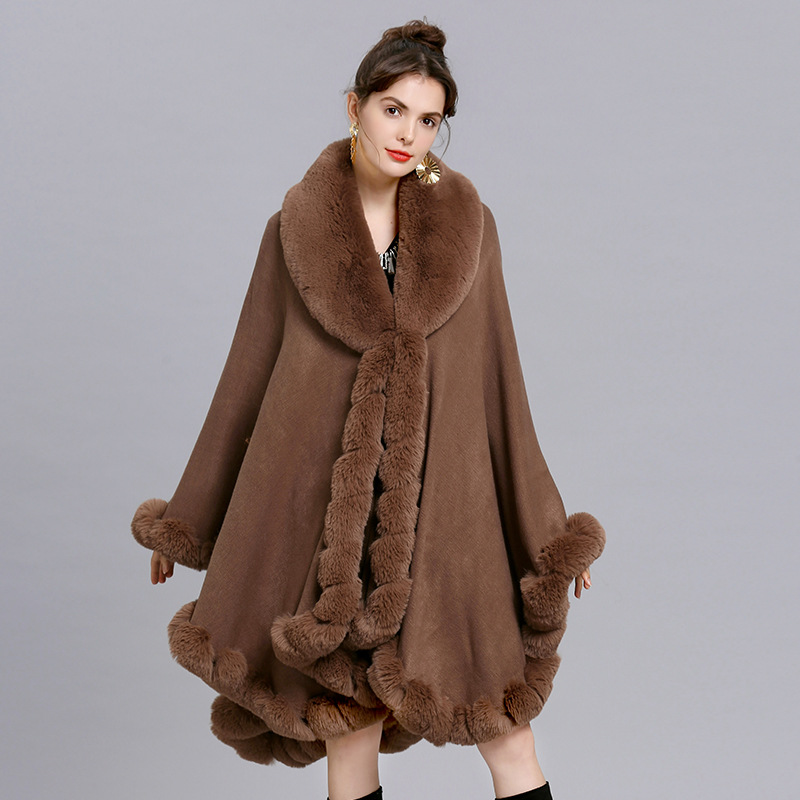 Oversize Winter Big Faux Rabbi - огляд і ціна Women'S Fashion Poncho