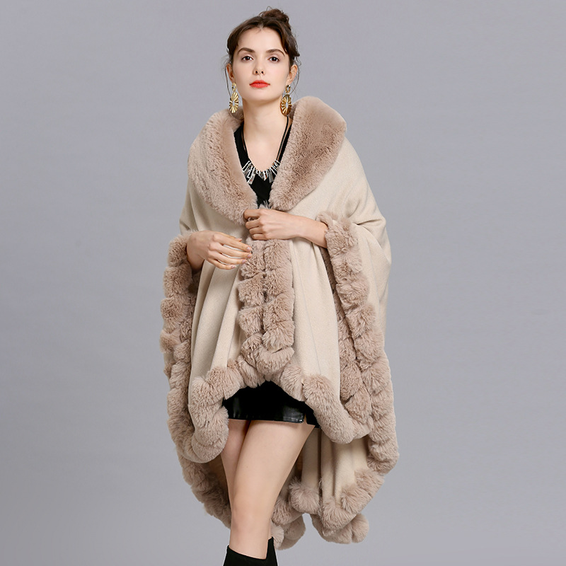 Oversize Winter Big Faux Rabbi - огляд і ціна Women'S Fashion Poncho