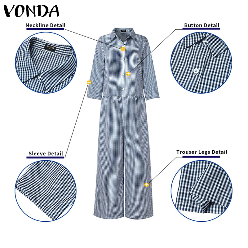 Plus Size 5XL VONDA Vintage Ju - огляд і ціна Women'S Fashion Overalls