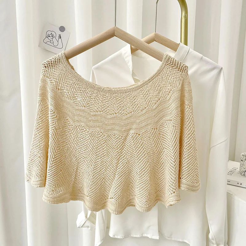 Solid Color Hollow Out Poncho  - огляд і ціна Women'S Fashion Poncho