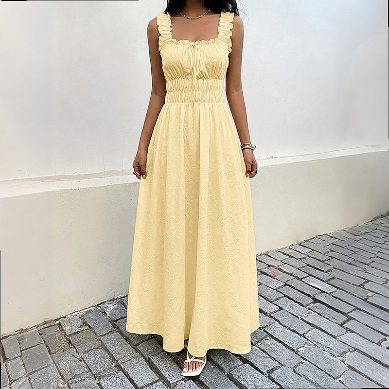 Summer Sleeveless Square Neck  - огляд і ціна Maxi Dress Boho