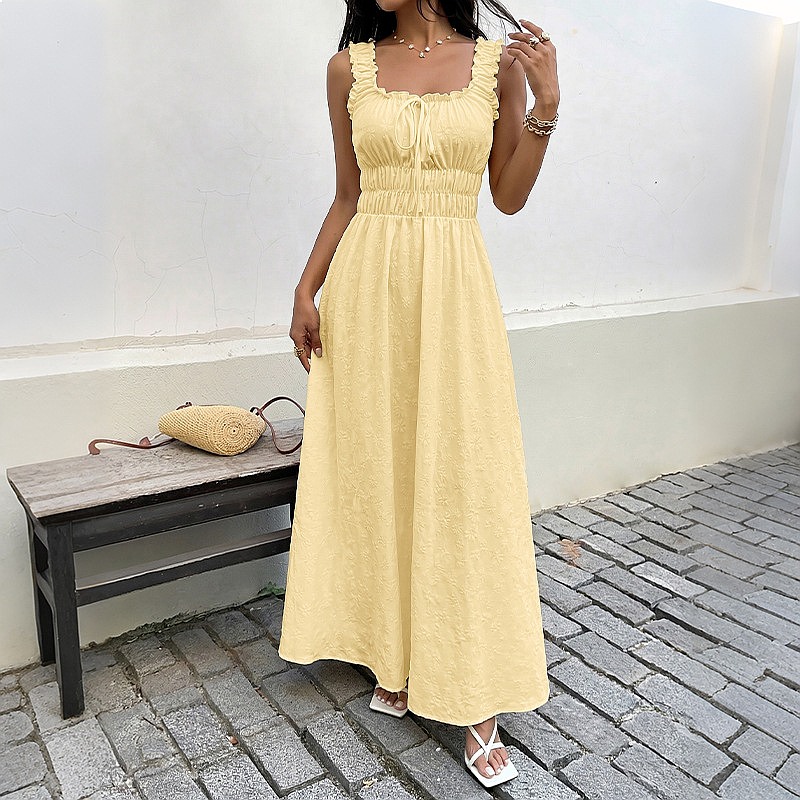 Summer Sleeveless Square Neck  - огляд і ціна Maxi Dress Boho