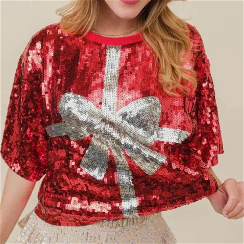 Womens Summer Fashion Sequins  - огляд і ціна Women'S Fashion Rugby Top