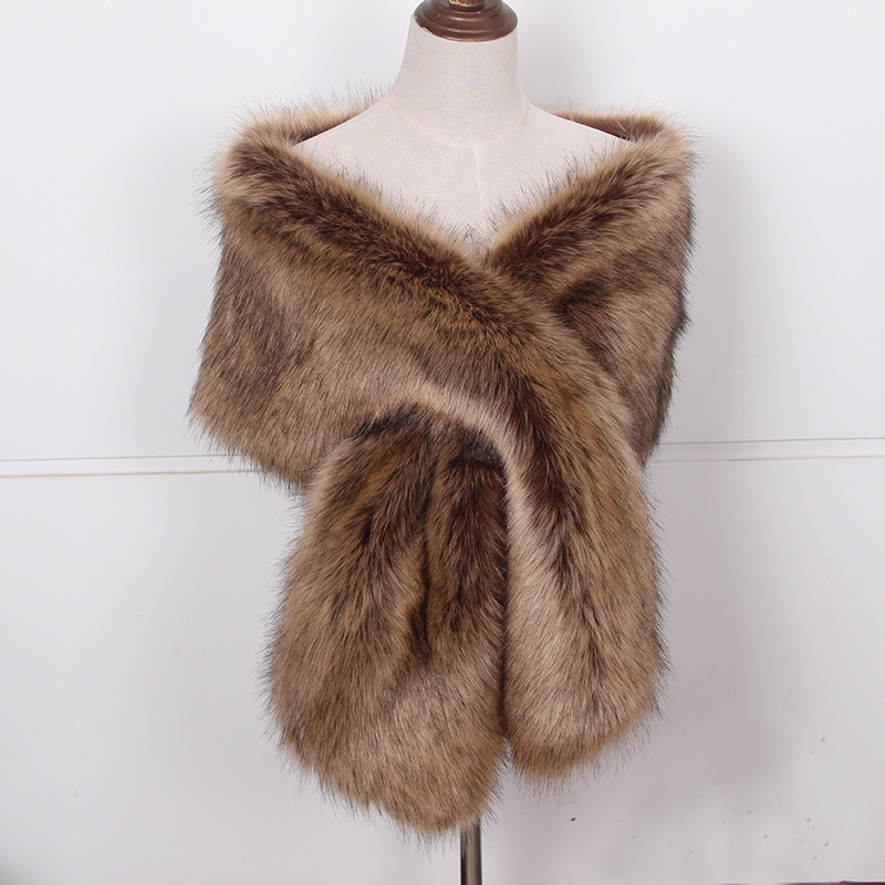 Faux Fox Fur Women Wraps Long  - огляд і ціна Women'S Fashion Poncho