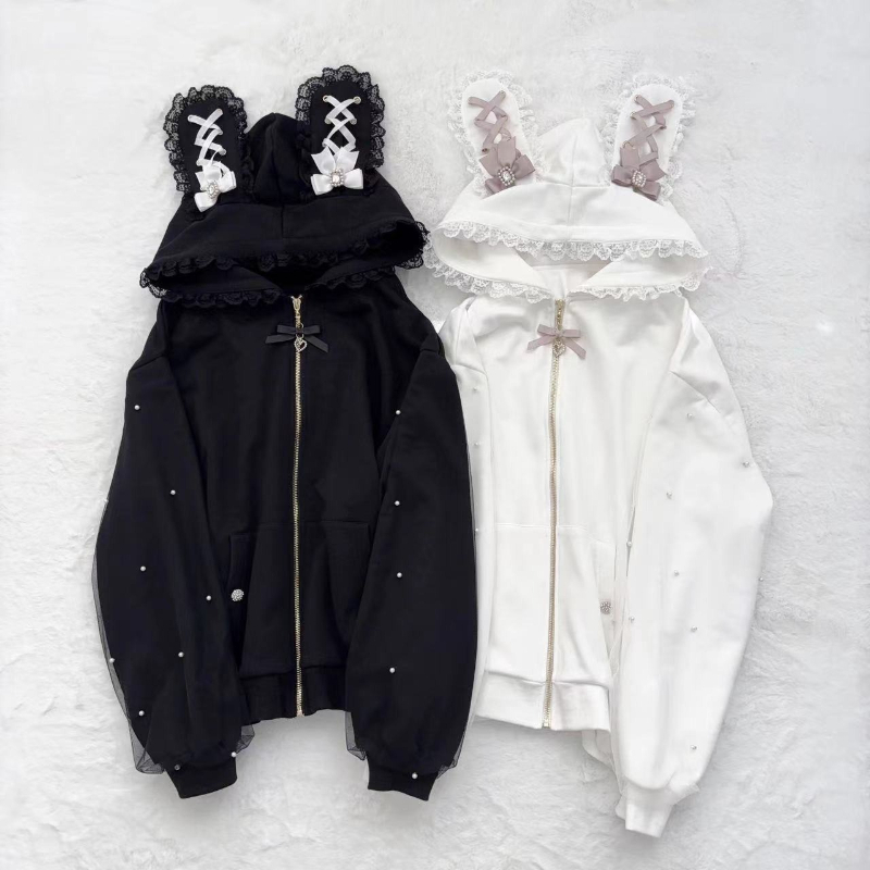 Women Winter Rabbit Ears Lolit - огляд і ціна Women'S Fashion Zip Up Hoodies