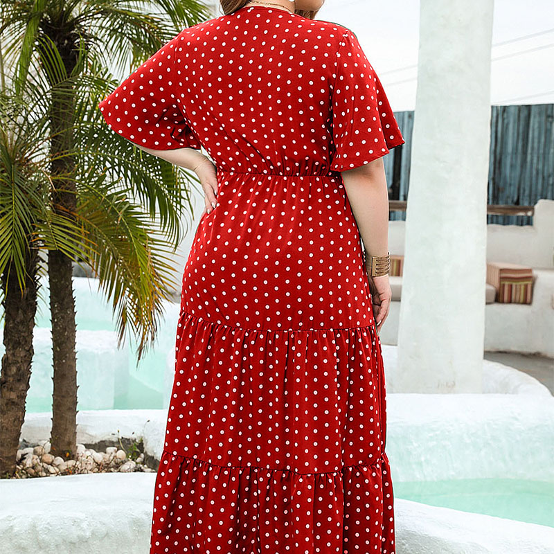 Boho Dot Printed V-Neck Women' - огляд і ціна Maxi Dress Boho