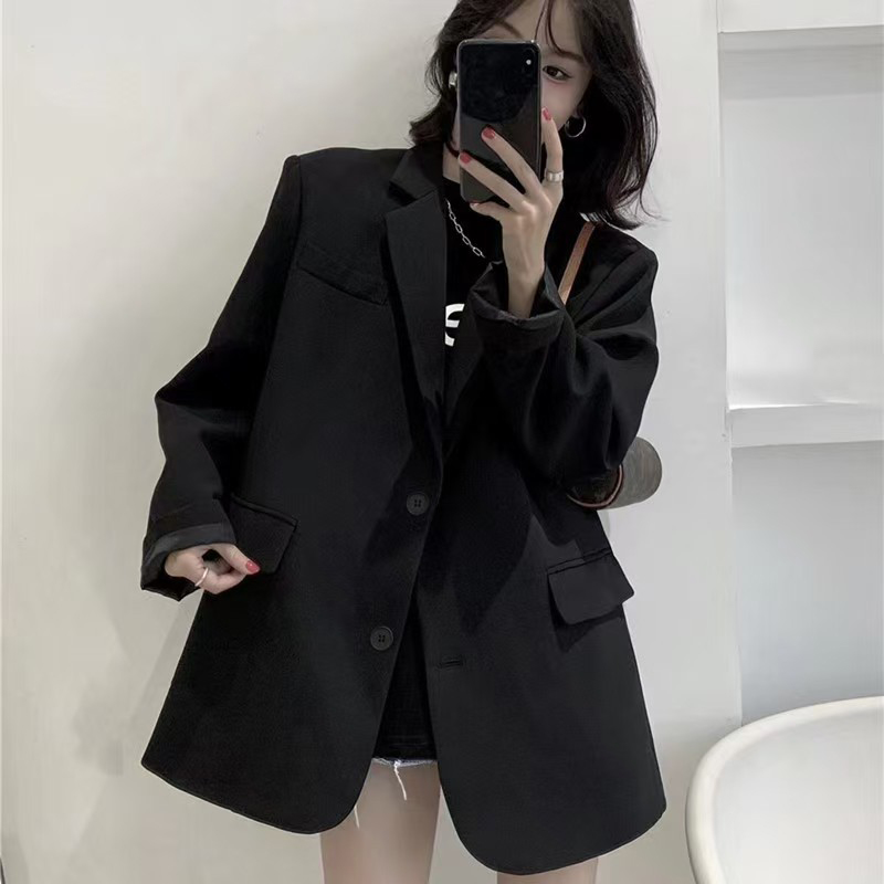 Korean Single Breasted Black S - огляд і ціна Blazer Women Oversized
