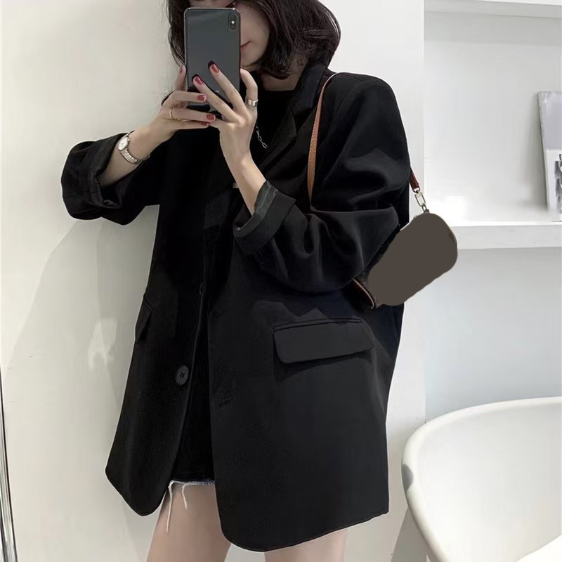 Korean Single Breasted Black S - огляд і ціна Blazer Women Oversized