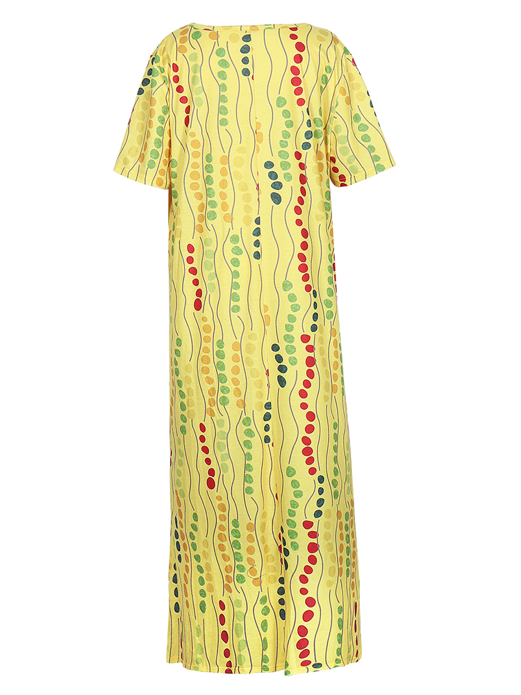 Plus Size Yellow Printed Midi  - огляд і ціна Maxi Dress Boho