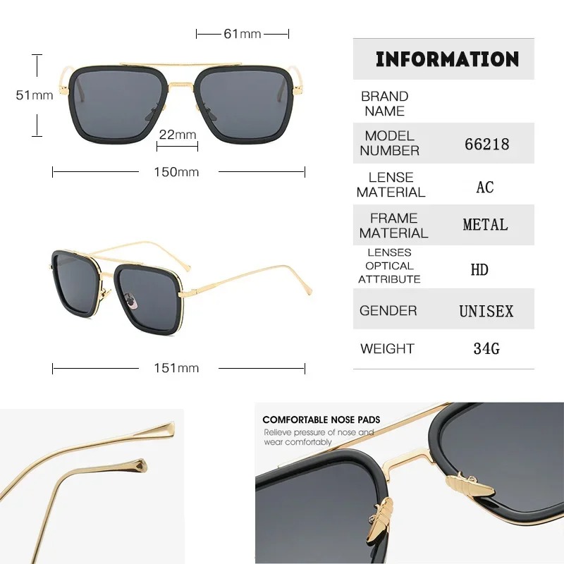 Steam Punk Tony Stark Sunglass - огляд і ціна Women'S Fashion Eyewear
