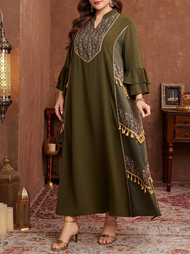 GIBSIE Plus Size Ethnic Style  - огляд і ціна Maxi Dress Boho